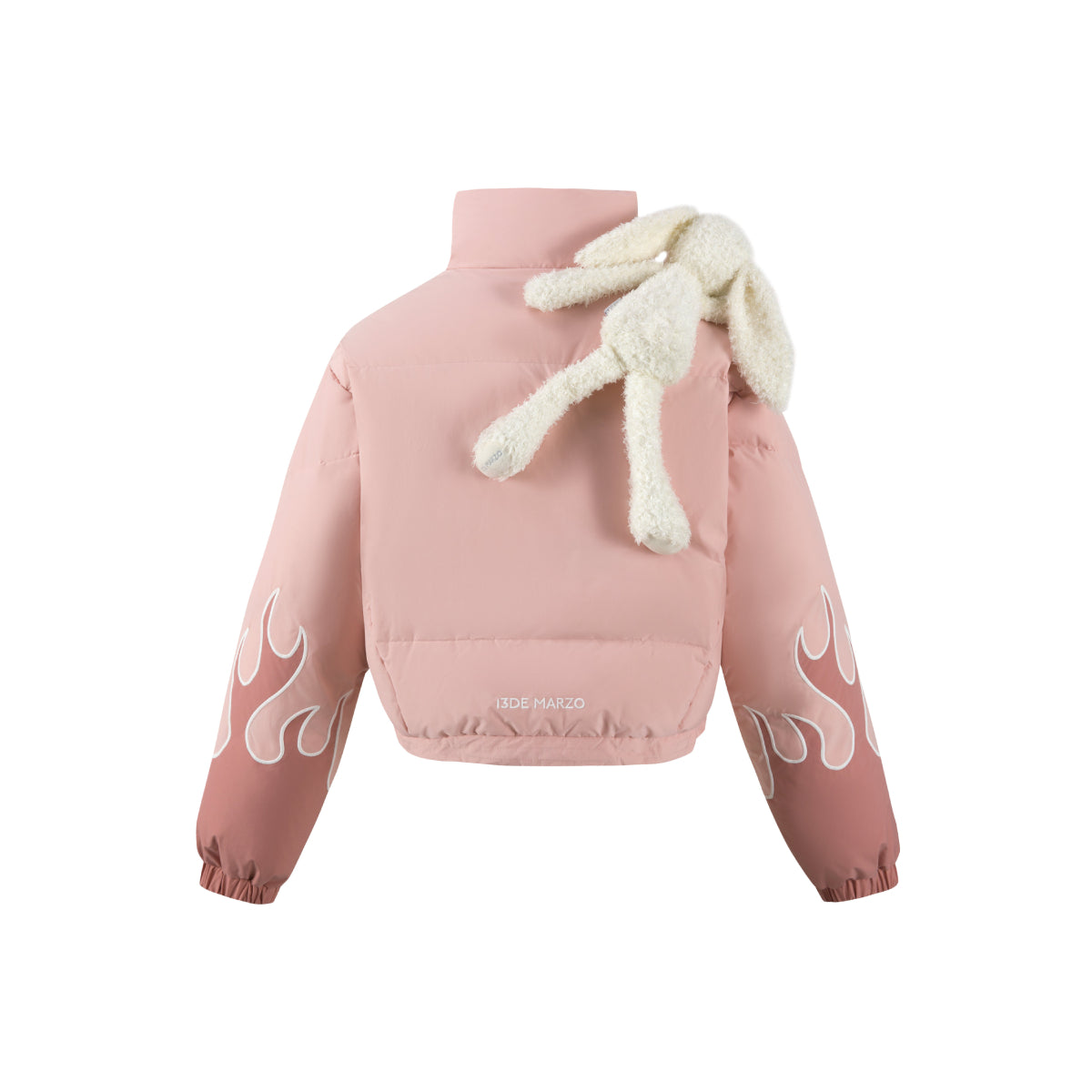 13De Marzo Plush Rabbit Flame Down Jacket Pink