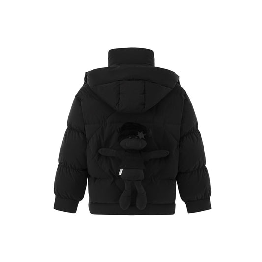 13De Marzo Bear Embossment Down Jacket Black