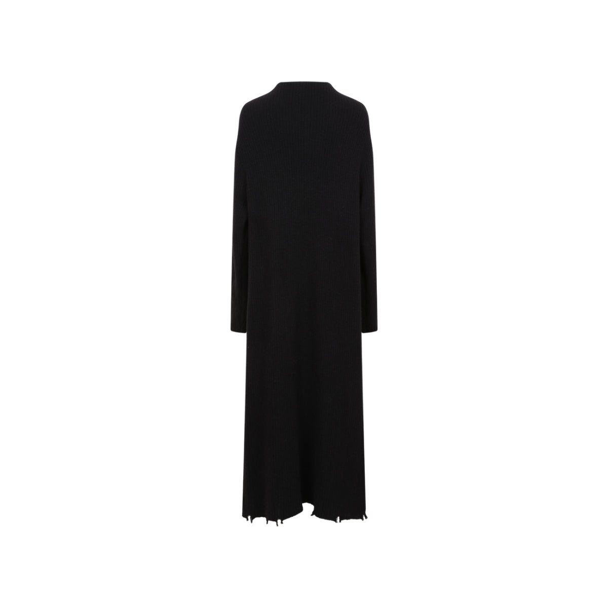 Elywood Black Lapel Knit Long Coat