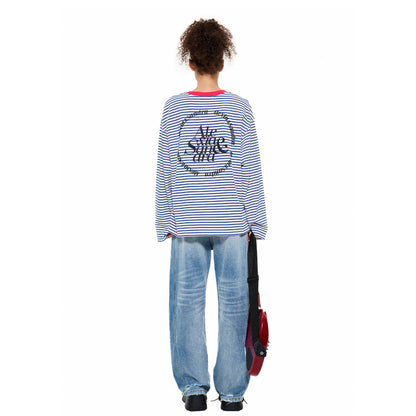 Alexia Sandra Embroidery Small Rabbit Striped L/S Tee Blue