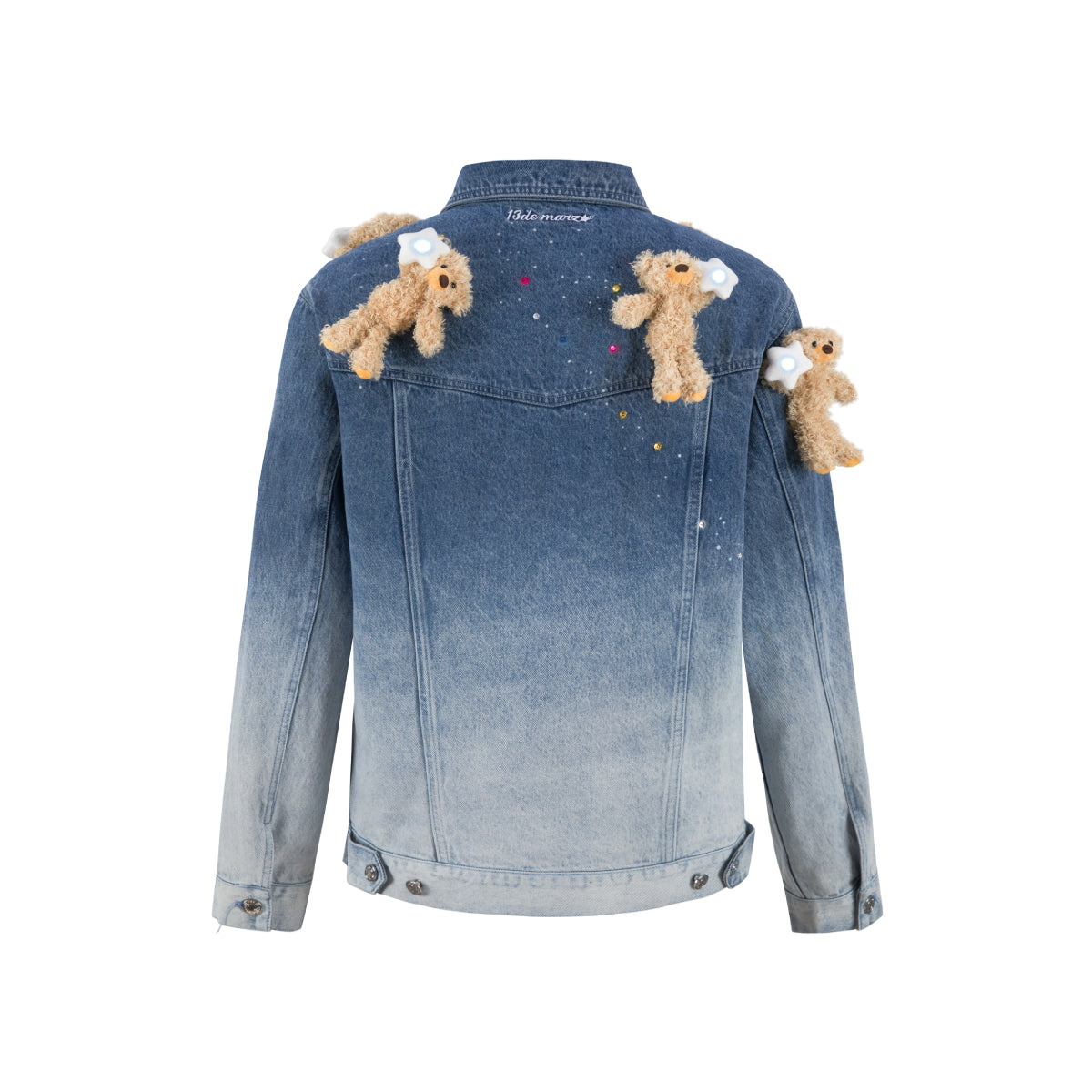 13De Marzo Luminous Star Bear Denim Jacket Blue