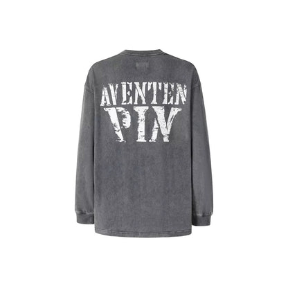 Aventen Pin Basic Logo L/S Tee Grey