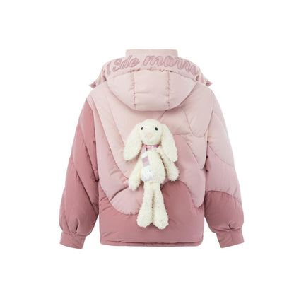 13De Marzo Gradient Line Hooded Down Jacket Pink