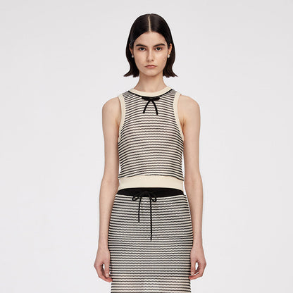 Herlian Bow Tie Striped Camisole Vest Top