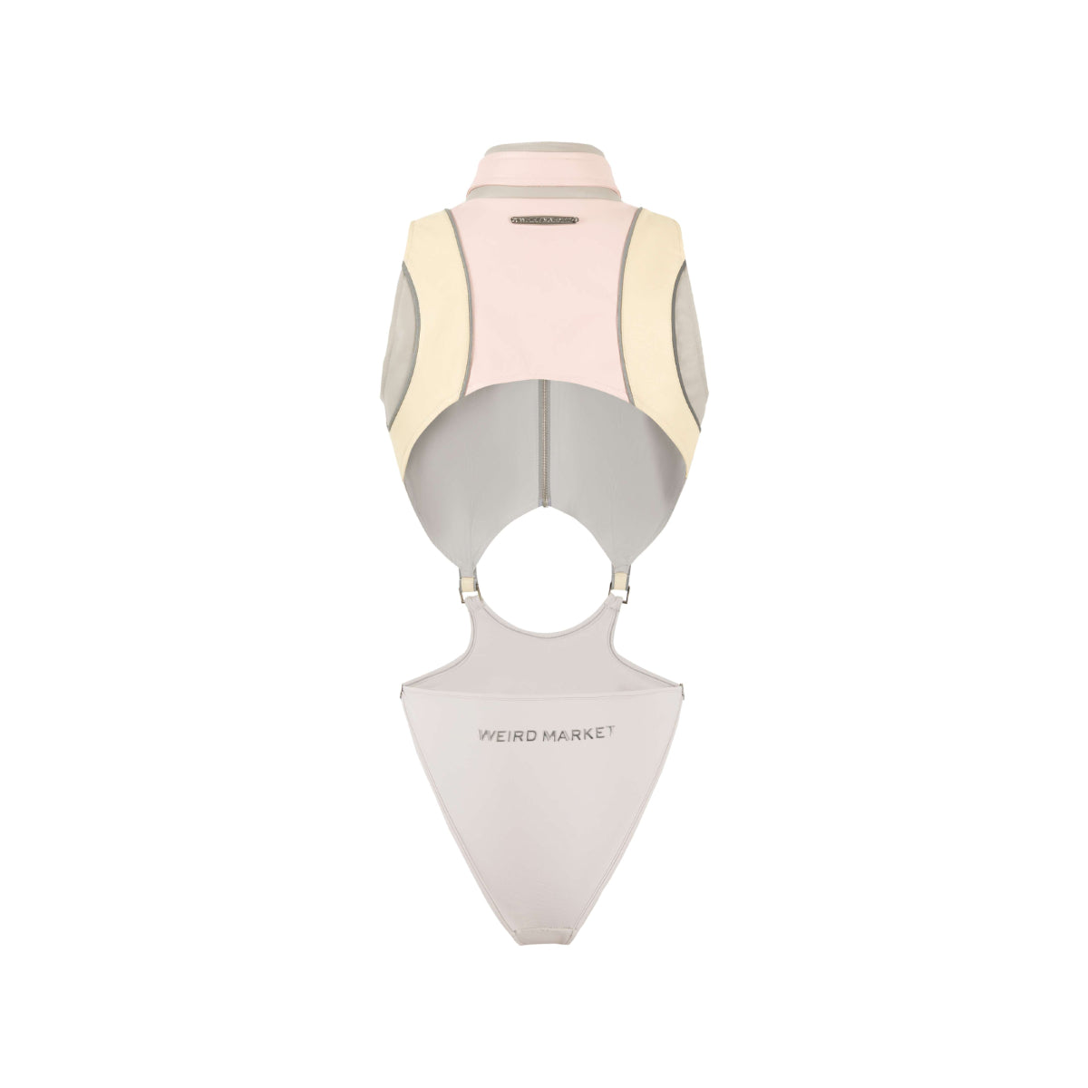 Weird Market Racing Leather Patch Vest Pink