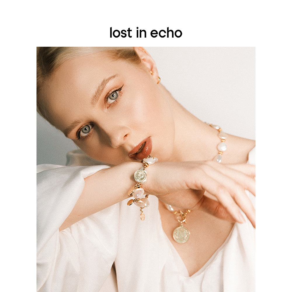 Lost In Echo Mazzy Coin Pearl Bracelet