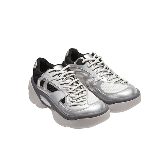 Lost In Echo Twist Upper Thick Sole Casual Retro Sneaker Sliver