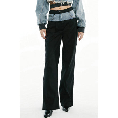 Jac Fleurant Denim Waist Suit Pants Black