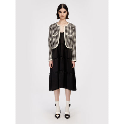 Herlian Checked Wool Patchwork Jacket Black