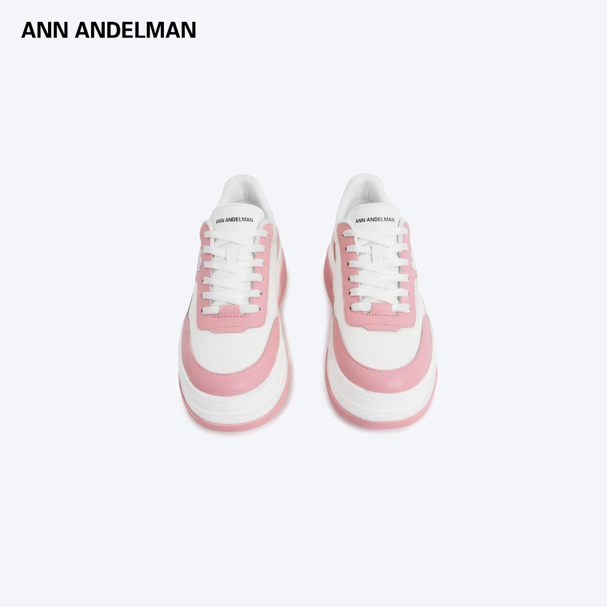 Ann Andelman Logo Heel Platform Sneaker Light Pink