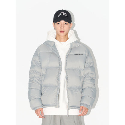 MANUFACTURE Uniform Basic Logo Down Jacket Grey