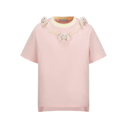 13De Marzo Doozoo Collar Embroidered Logo T-Shirt Pink