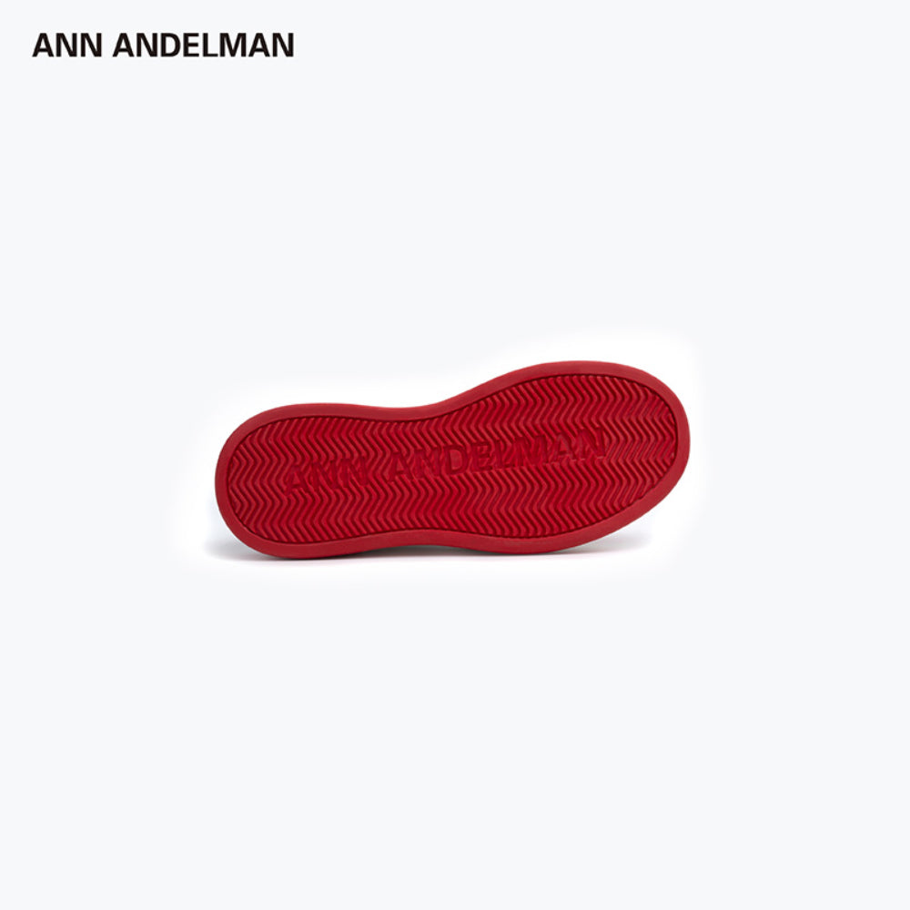 Ann Andelman Logo Heel Platform Sneaker Red