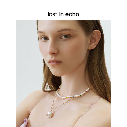 Lost In Echo Bead Chain Colored Baroque Pearl Necklace