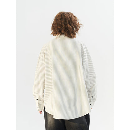 Moditec Heart Patch Striped Oversize Shirt