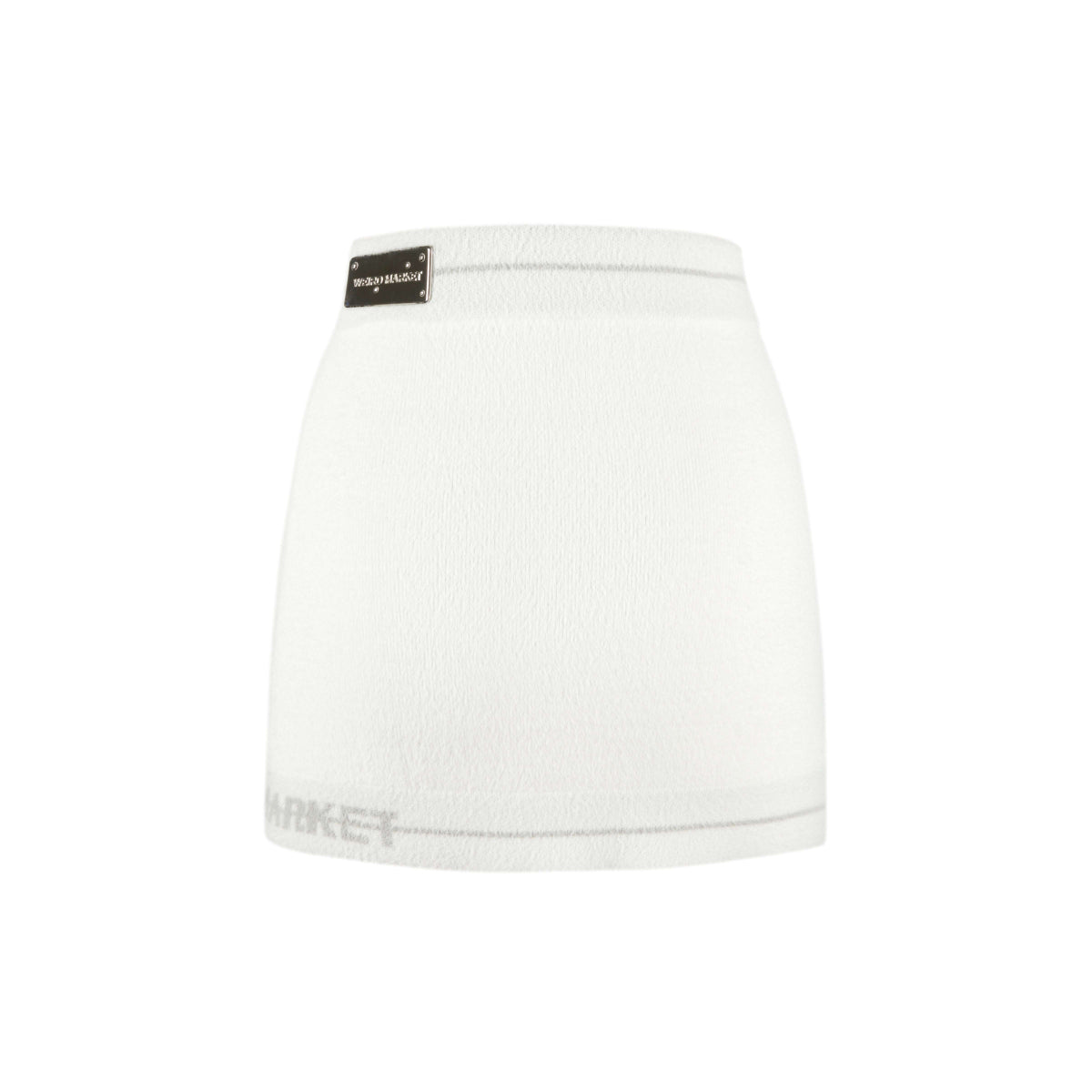 Weird Market Basic Logo Knit Skirt White