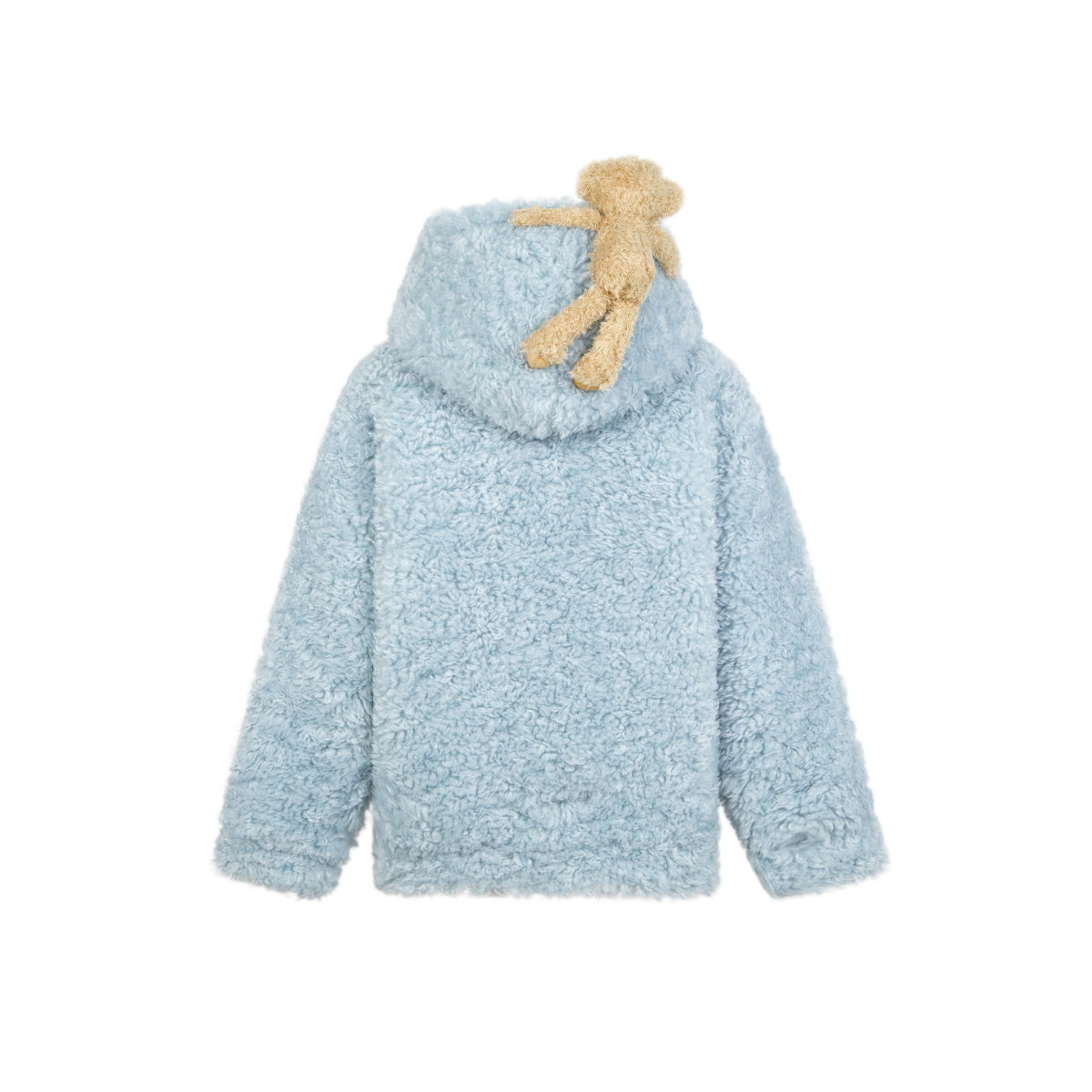 13De Marzo Plush Bear Fuzzy Hooded Coat Blue