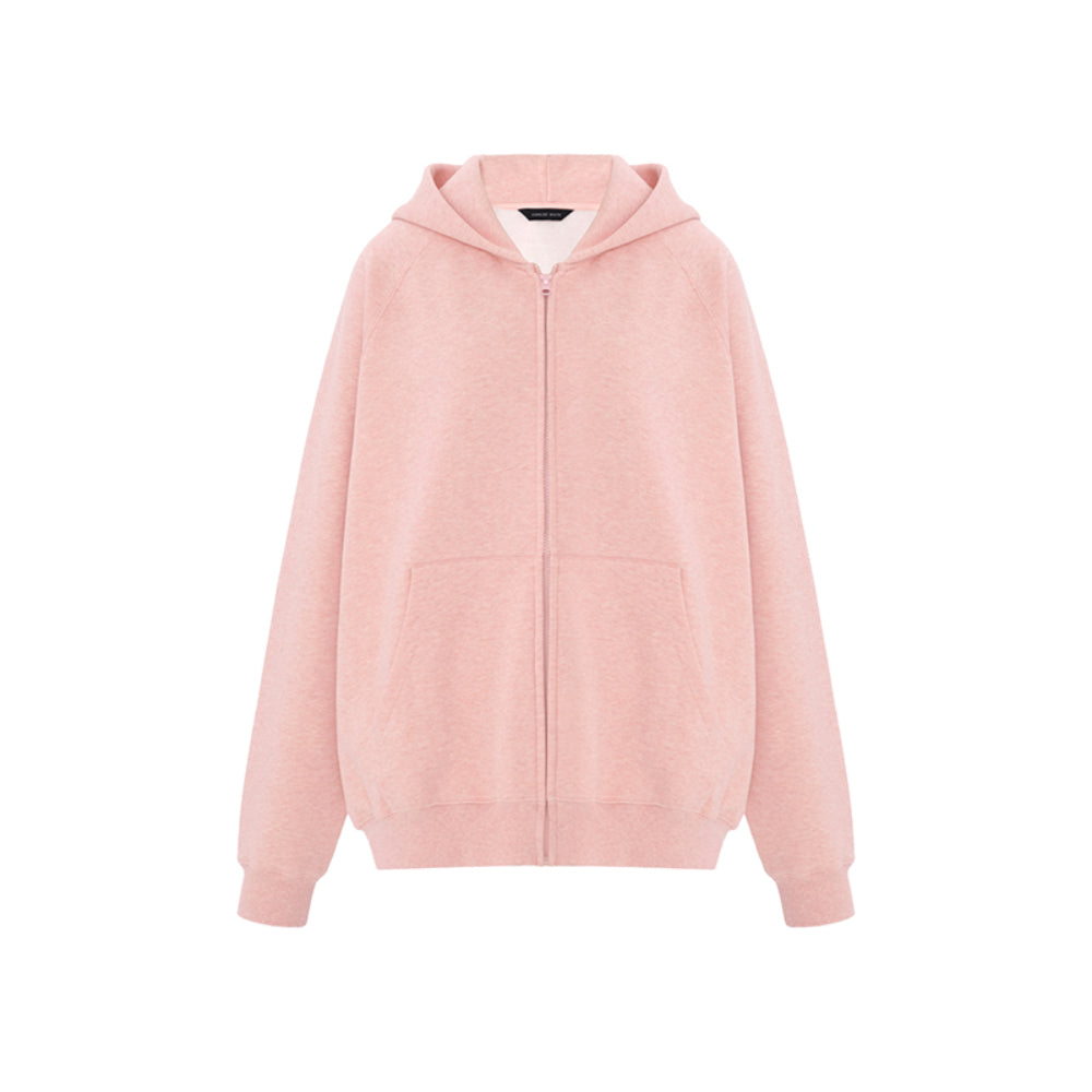 Concise-White Back 97 Logo Zip Up Hoodie Pink