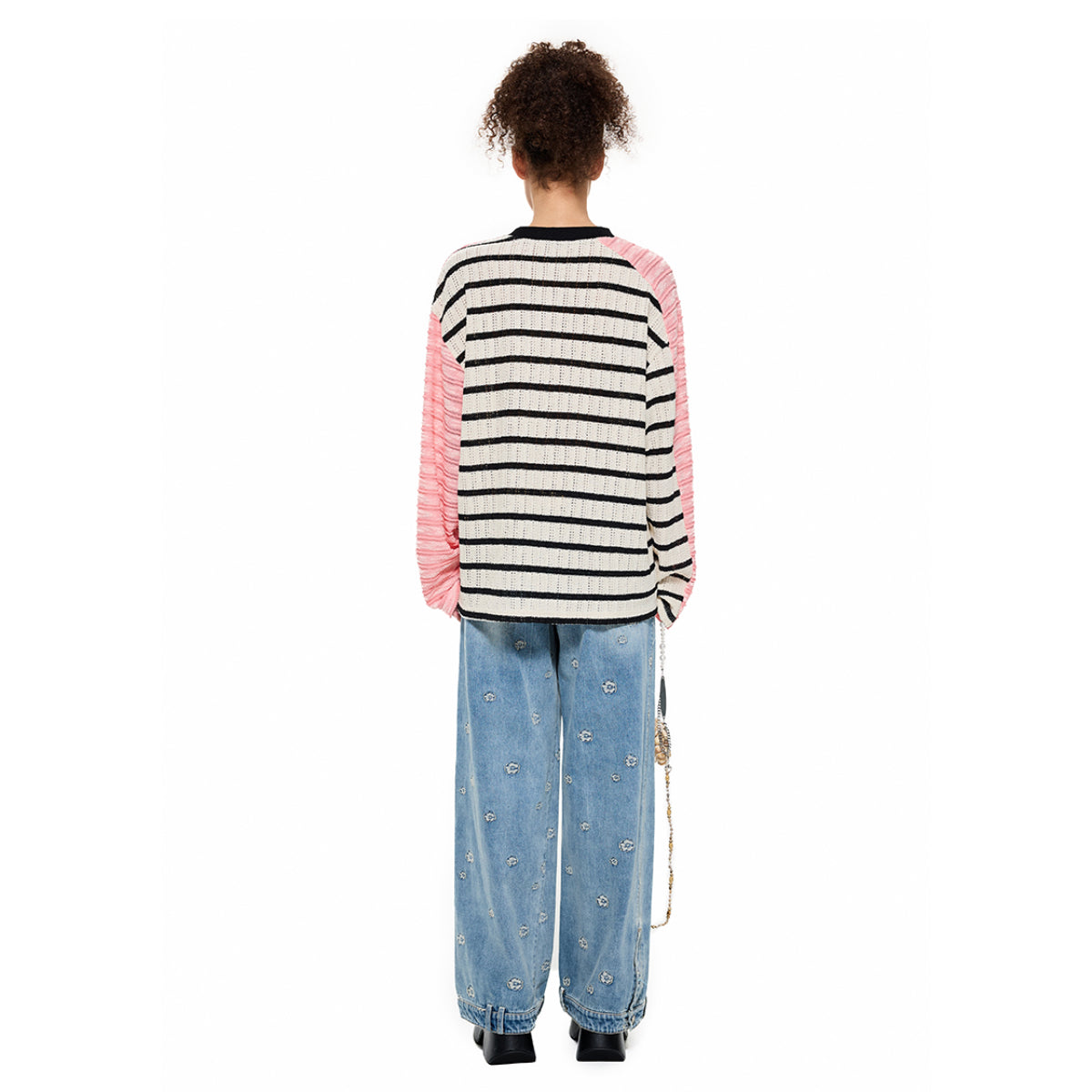 Alexia Sandra Irregular Striped Patchwork L/S Top Pink