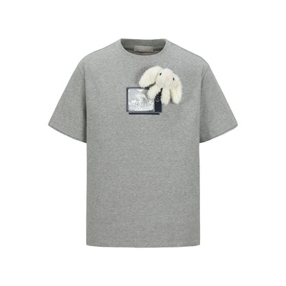 13De Marzo Plush TV Bear T-Shirt Grey