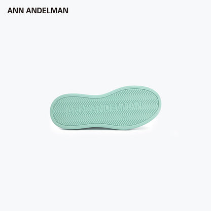 Ann Andelman Logo Heel Platform Sneaker Mint Green