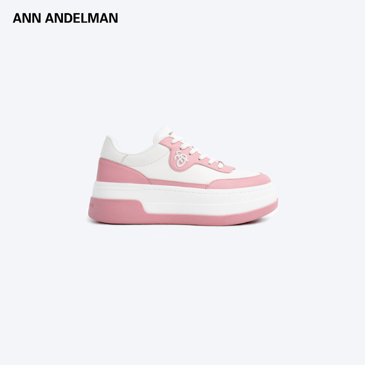 Ann Andelman Logo Heel Platform Sneaker Light Pink