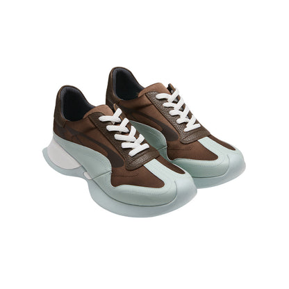 Lost In Echo Upturned Toe Retro Sneaker Brown