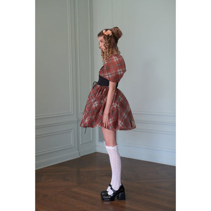 Selkie The Jane Eyre Checked Puff Dress