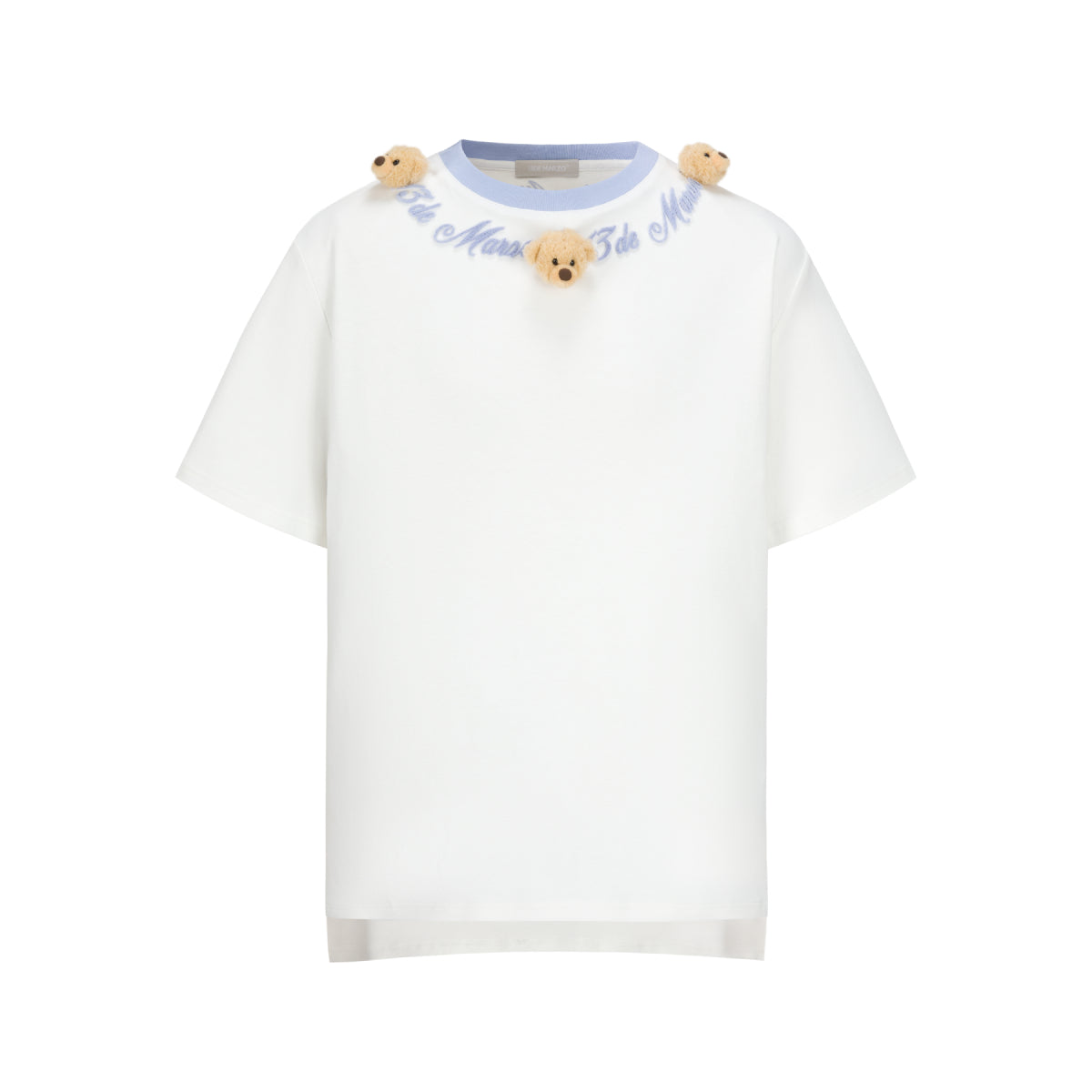 13De Marzo Doozoo Collar Embroidered Logo T-Shirt White