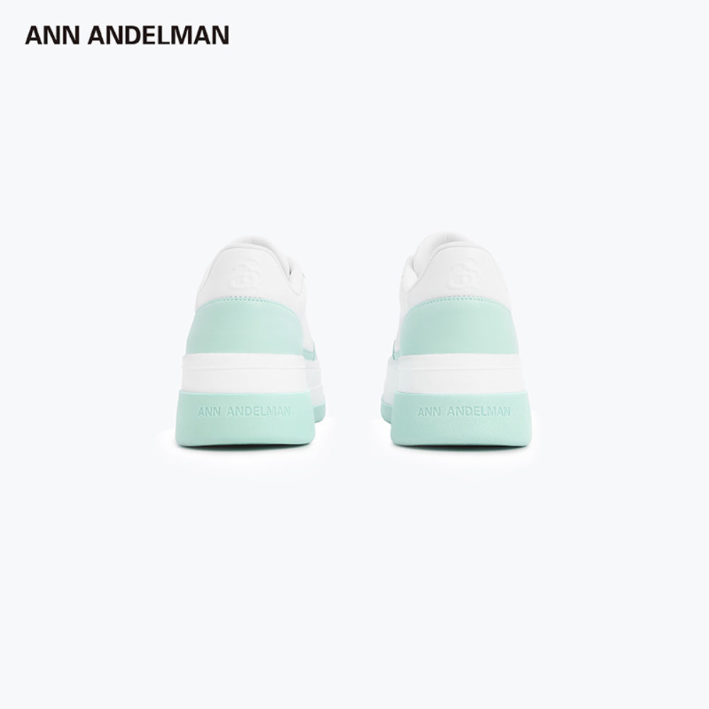 Ann Andelman Logo Heel Platform Sneaker Mint Green