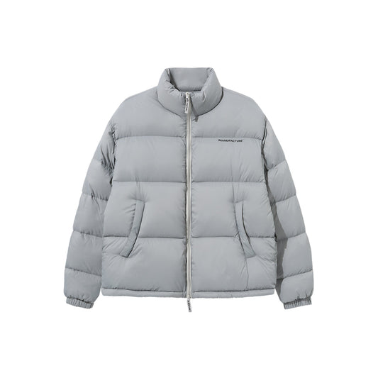 MANUFACTURE Uniform Basic Logo Down Jacket Grey