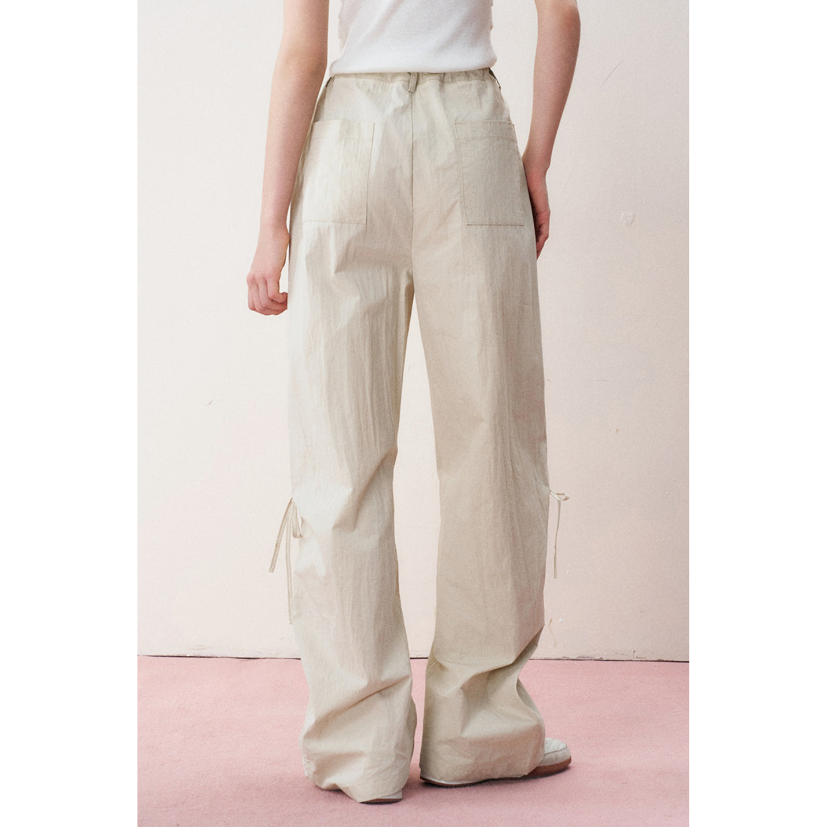 Kroche Bow Ties Thin Cargo Pants Khaki