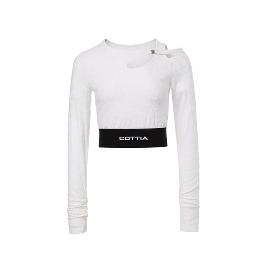 Cottia Monogram Hollow Out Logo Top White