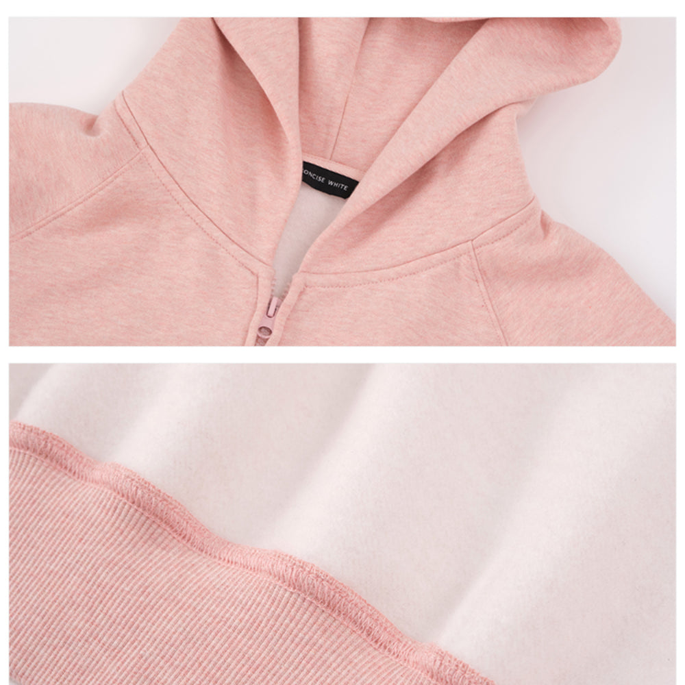 Concise-White Back 97 Logo Zip Up Hoodie Pink