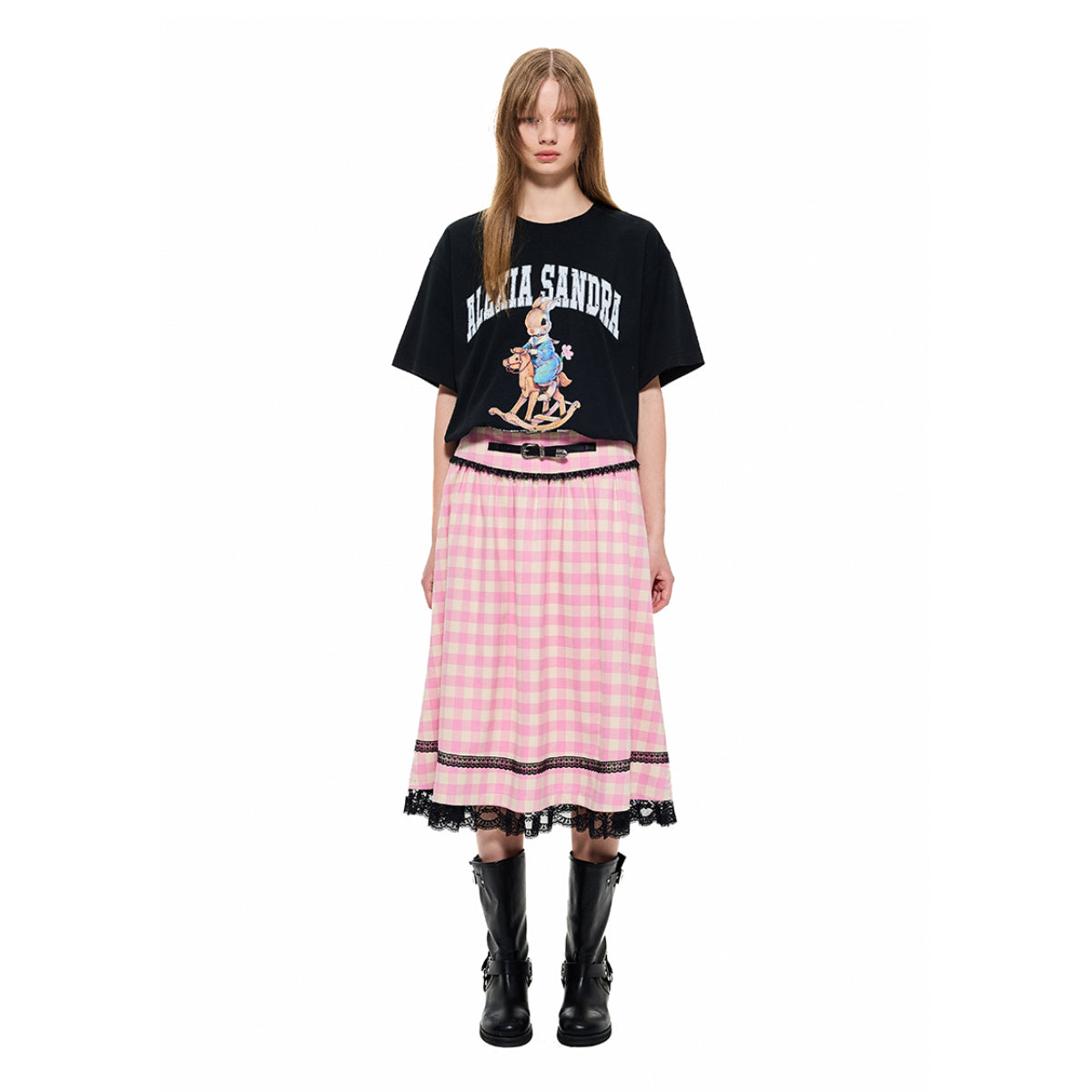 Alexia Sandra Printed Trojan Rabbit T-Shirt Black