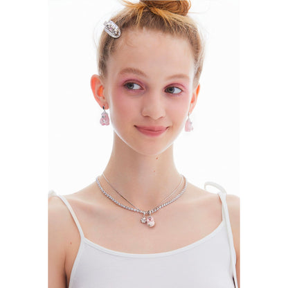 Lost In Echo Yetti Double-Layer Pearl Necklace Pink