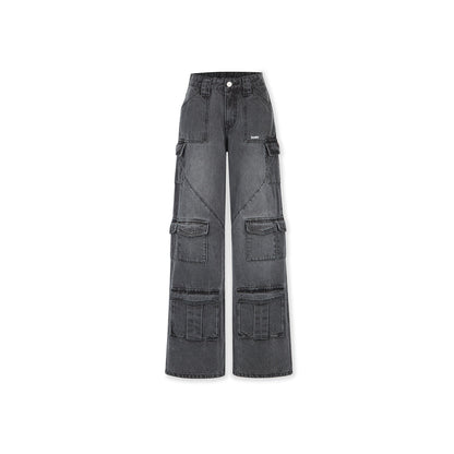 NotAwear Multi Pockets Cargo Jeans Washed Grey