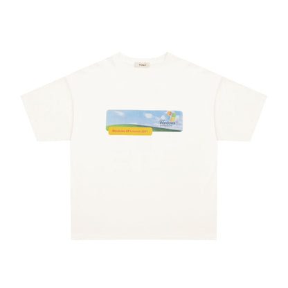 Purey Windows Logo Printed T-Shirt Vintage White