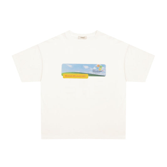 Purey Windows Logo Printed T-Shirt Vintage White