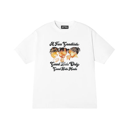 AFGK Three Kids Logo Printed T-Shirt White