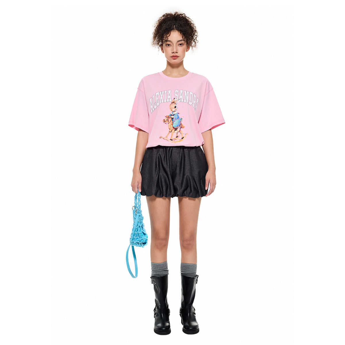 Alexia Sandra Printed Trojan Rabbit T-Shirt Pink