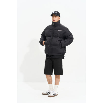 MANUFACTURE Uniform Basic Logo Down Jacket Black