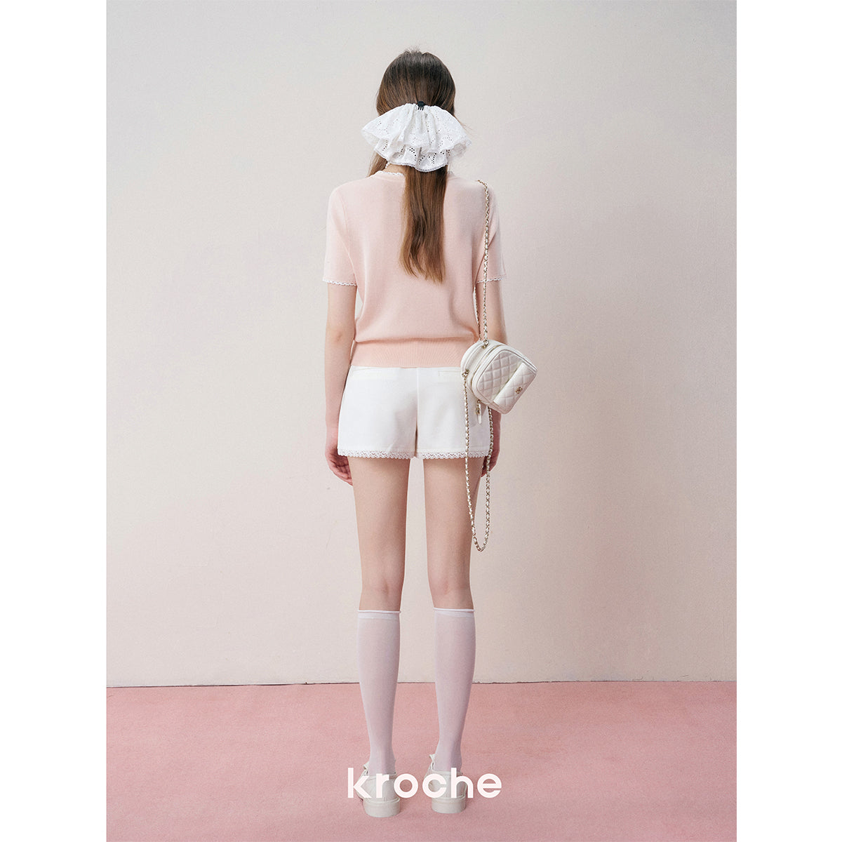 Kroche Lace Edge Suit Short White