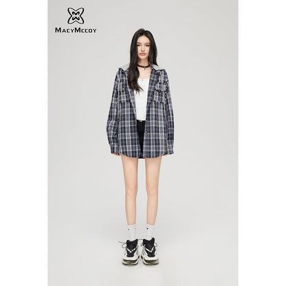 MacyMccoy Detachable Hooded Checkered Shirt