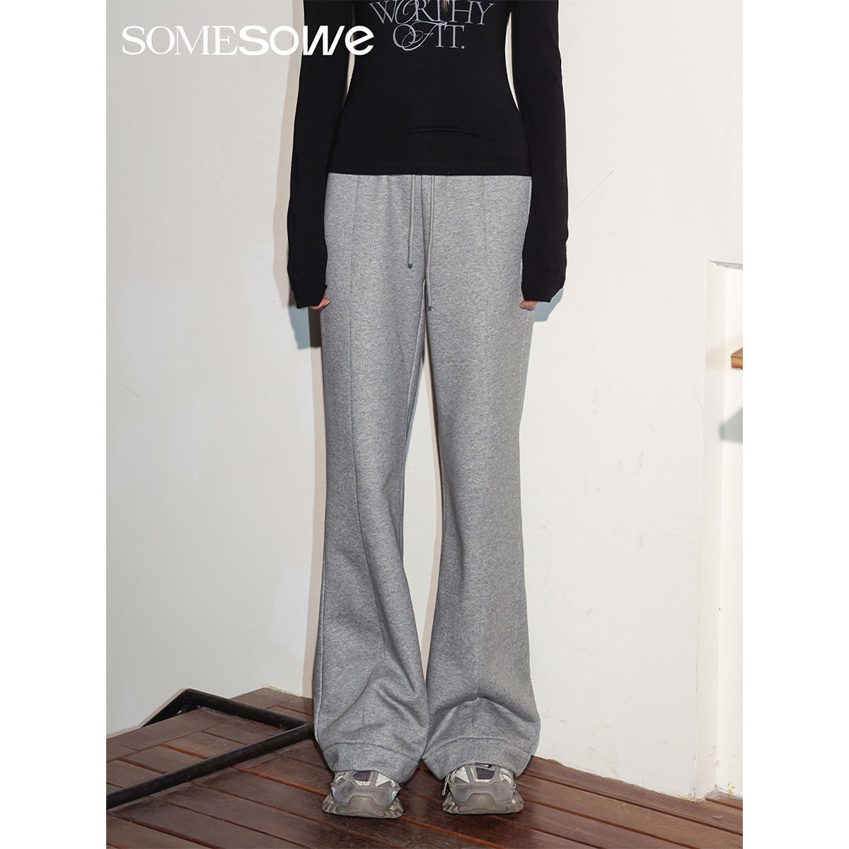 SomeSowe Cutting Casual Sweatpants Grey