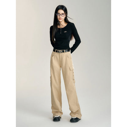 MacyMccoy Pleated Wide-Leg Cargo Pants Khaki