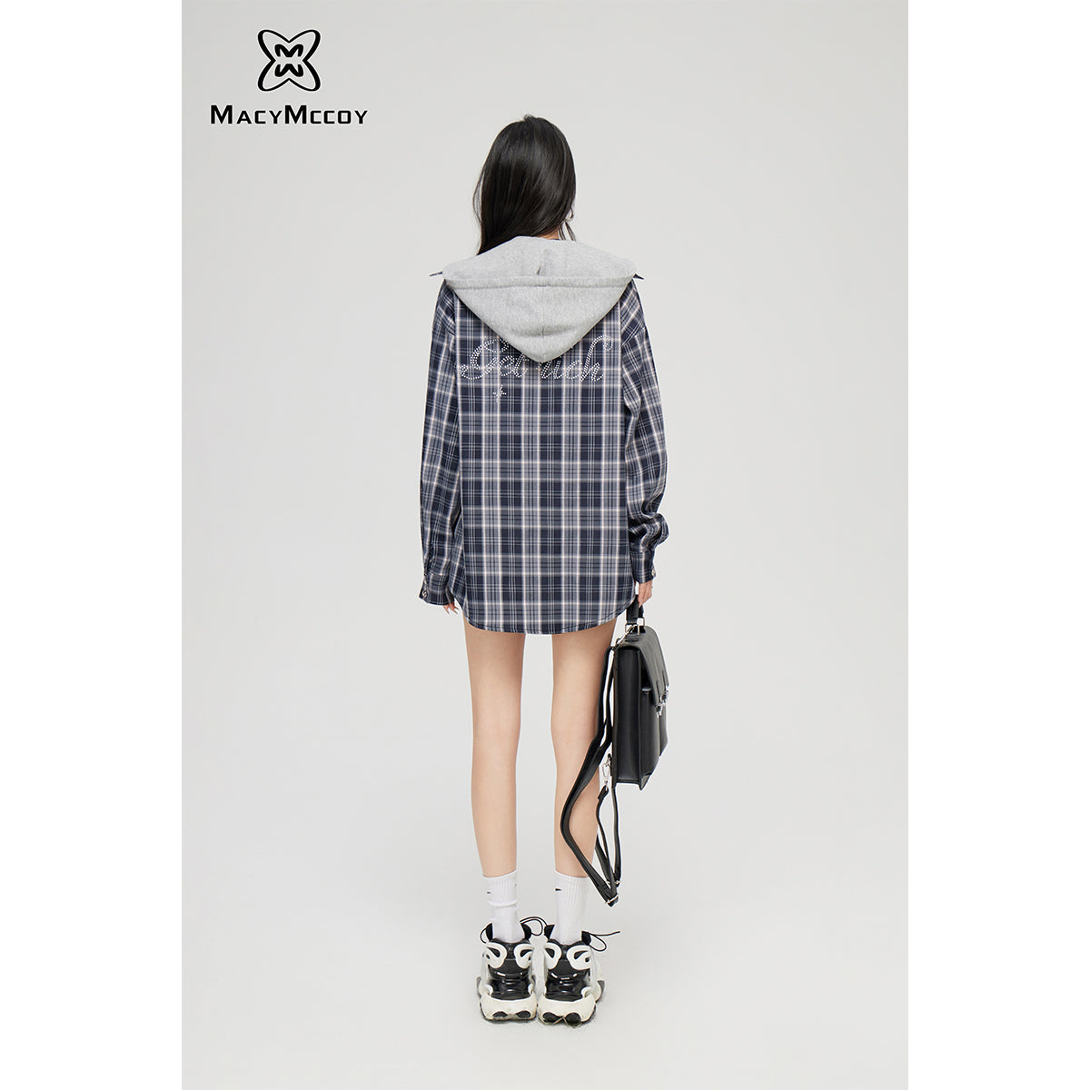 MacyMccoy Detachable Hooded Checkered Shirt