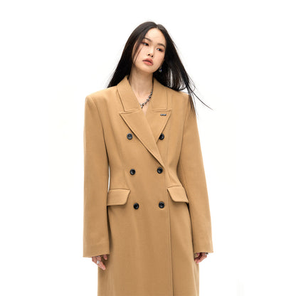 NotAwear Woolen Nipped Waist Oversized Coat Camel