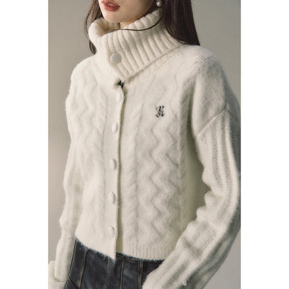 Via Pitti Twisted Woolen Knit Sweater White