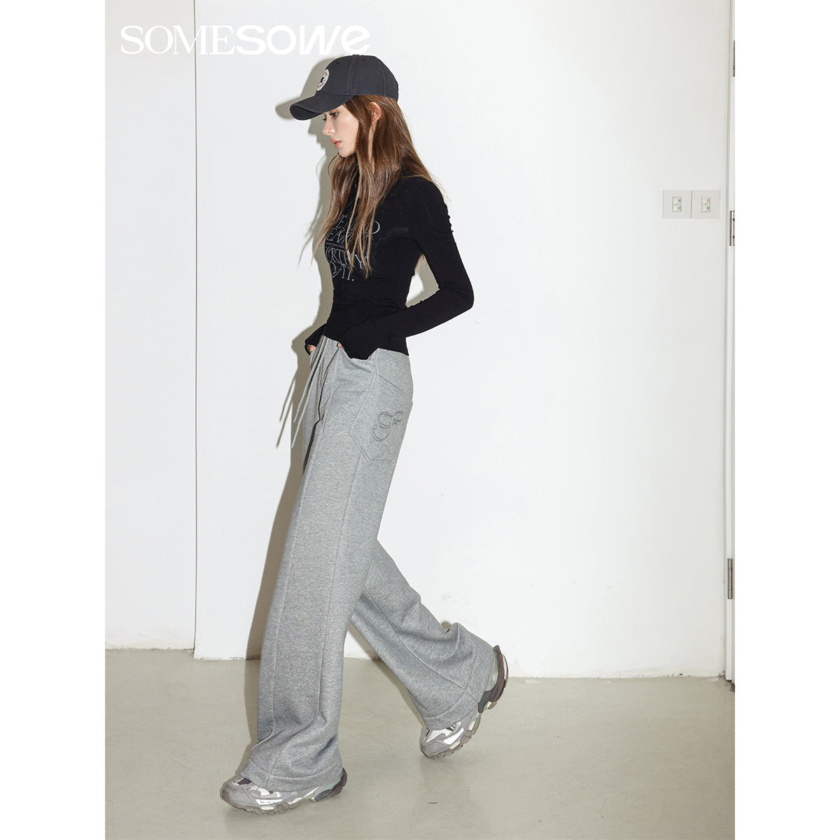 SomeSowe Cutting Casual Sweatpants Grey